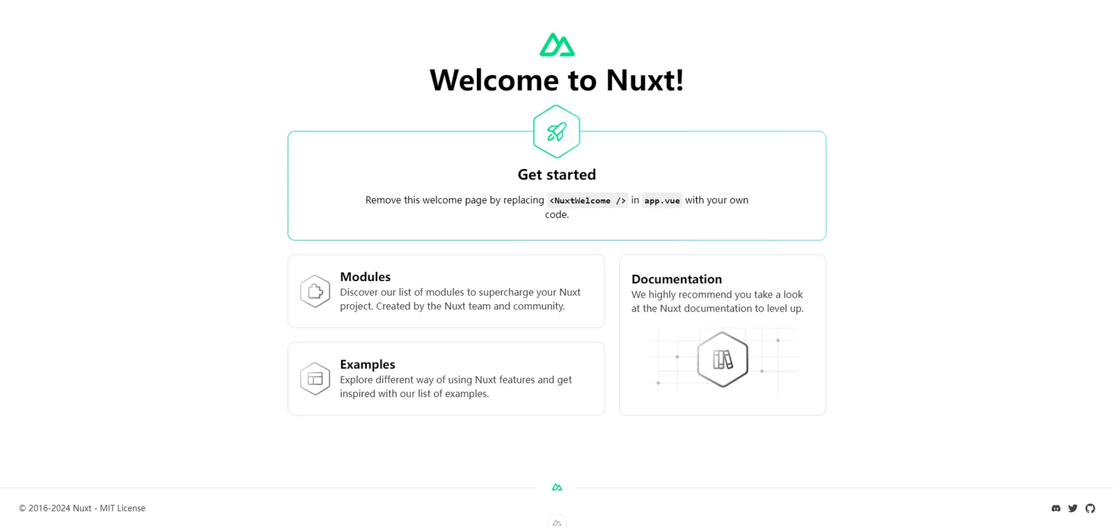 运行 pnpm dev 后自动打开的开发服务器页面