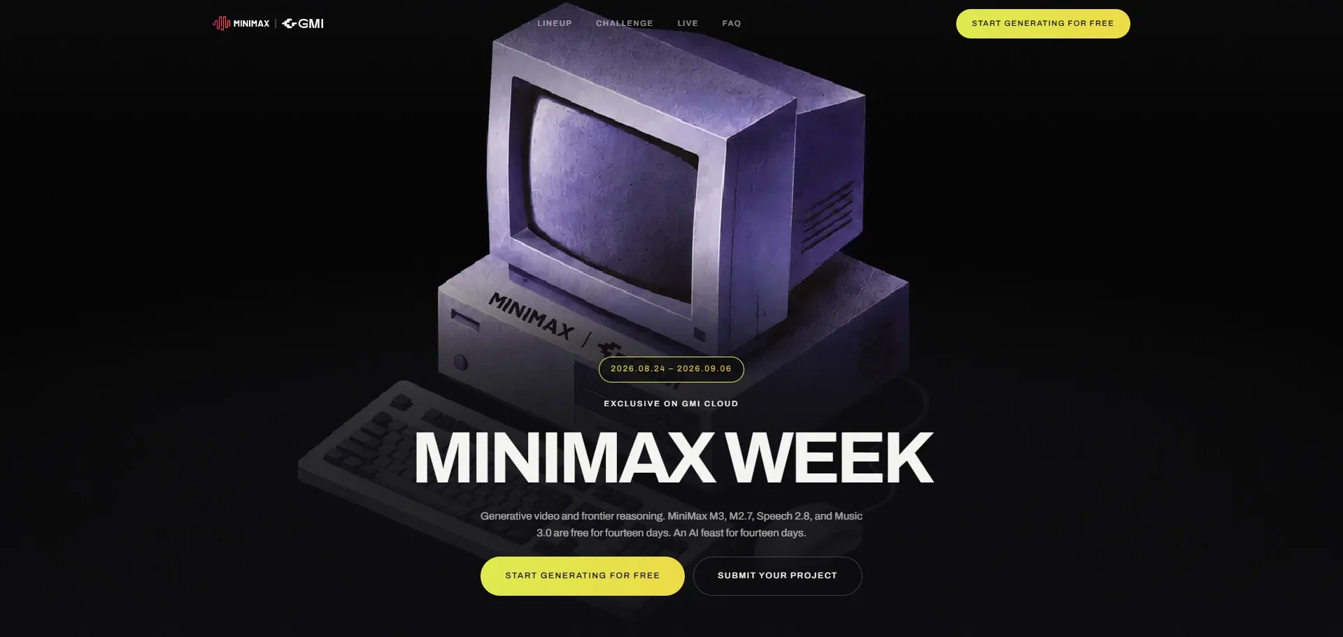 MiniMax Week × GMI Cloud 活动页