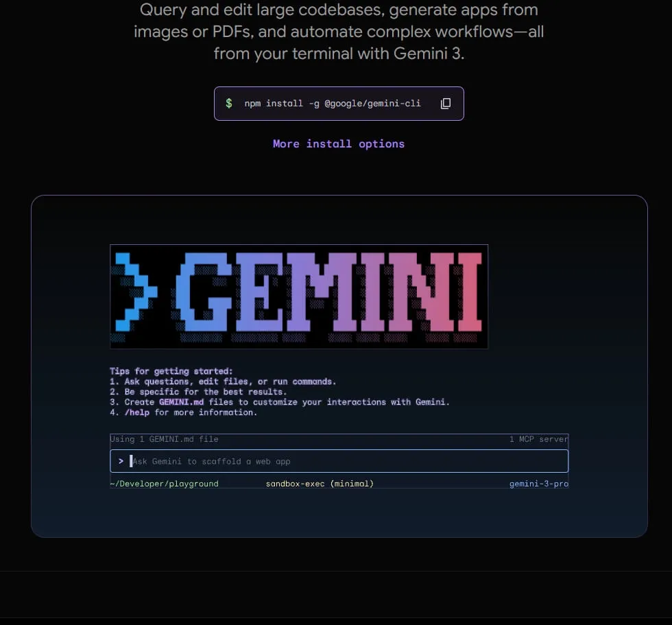 Gemini CLI 首次启动的登录方式选择界面